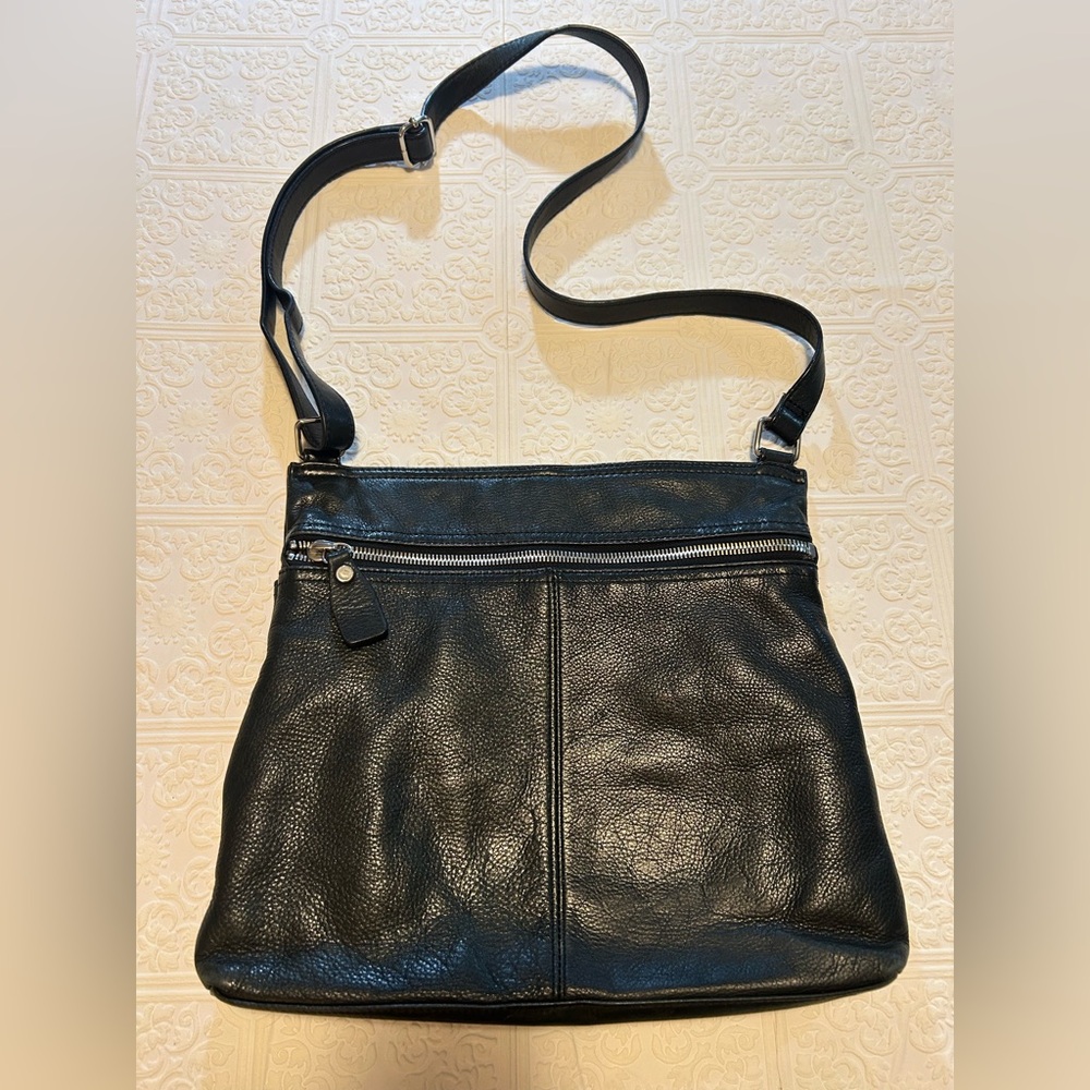 Margot Black Leather Crossbody Purse Adjustable Strap